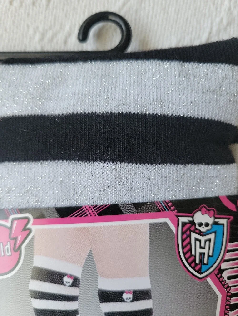 monster high Black and White Striped Knee-High Socks